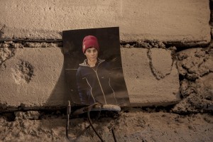 A picture of Costel is affixed on the wall of a sewer near Gara de Nord in Bucharest, Romania on November 6, 2011. During the winter hundreds of persons, sleep in the basement of the city to find heat. 