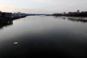 A general view of the Vistula River in Warsaw on February 13, 2014. The Vistula is the longest river in Poland. 