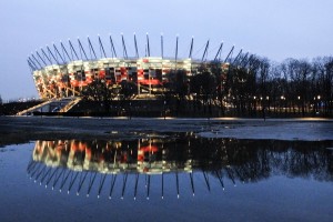 A view of the “Stadion Narodowy” in Warsaw on February 18, 2014. The stadium was built on the occasion of European football in 2012 that were awarded to Poland and Ukraine.