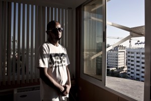 A portrait of the Tunisian rapper Karim Brik in Tunis on October 18, 2012. Karim became famous after the arrest of his brother Hassan (leader of the Salafi organization Ansar al Sharia), for violent attacks to US embassy in Tunis in September 14, 2012 against webcasting of the film anti-Mohammed. 