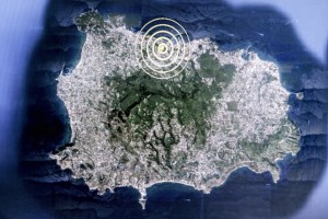 Monitor inside INGV (National Institute Geophysics and Volcanology) Osservatorio Vesuviano department which constantly monitors volcanic activity of mount Vesuvius, Campi Flegrei, Ischia island and Stromboli island in Naples, Italy on March 19, 2014.  