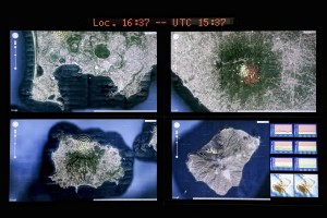 Monitoring room of INGV (National Institute Geophysics and Volcanology) Osservatorio Vesuviano department which constantly monitors volcanic activity of mount Vesuvius, Campi Flegrei, Ischia island and Stromboli island in Naples, Italy on March 19, 2014.  