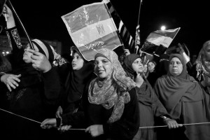 July 12, 2013 – Cairo, Egypt: Supporters of former President Mohammed Morsi demonstrate in Raba square against the military coup and ask the reinstatement of Morsi. 