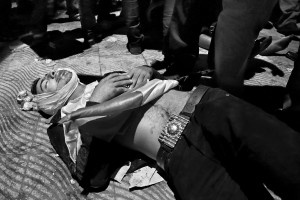 July 15, 2013 – Cairo, Egypt: A supporter of the Muslim Brotherhood and of Egypt’s ousted President Mohamed Morsi killed during a demonstration under the Six October Bridge in the center of Cairo. The demonstrators demanding the reinstatement of Morsi clashed with riot police as they tried to block the bridge, one of the main highways in the capital.