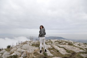 A portrait of Marina on Tubenna mountain, a massif that rises behind Salerno and Pontecagnano Faiano on March 17, 2015. Marina goes on top of the mountain when she want to be alone and relax herself. Marina Rinaldi is the first ex trans in the world to coach a soccer team.