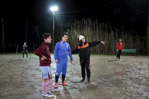 Marina Rinaldi, during a training session of San Michele Rufoli football team at “Santa Maria” club in Ogliara, south Italy, on February 24, 2015. Marina Rinaldi is the first ex trans in the world to coach a soccer team.