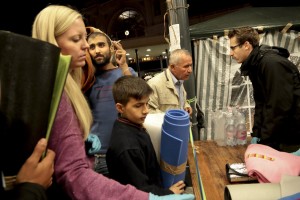 September 12, 2015 – Budapest, Hungary: Migrants receive aid in Keleti Central Train Station. Hungary’s border with Serbia has become a major crossing point into the European Union, with more than 160,000 access Hungary so far this year. 