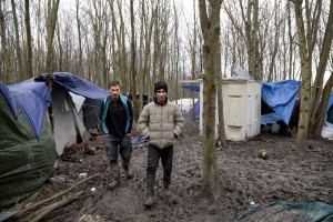 January 29, 2016 – Grande-Synthe, France: Migrants are seen inside the refugee camp of Grande-Synthe near Dunkirk, northern France, known as “The Jungle 2″. Around 3,000 refugees and migrants of Kurdish descent from Iraq and Syria live in the camp.