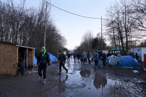 January 30, 2016 – Grande-Synthe, France: Migrants are seen inside the refugee camp of Grande-Synthe near Dunkirk, northern France, known as “The Jungle 2.” Around 3,000 refugees and migrants of Kurdish descent from Iraq and Syria live in the camp. 