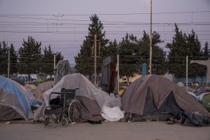 The makeshift camp of Idomeni at the Greek Macedonian border where thousands of migrants and refugees are stranded in Idomeni, Greece on March 20, 2016.