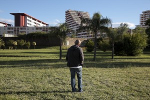 May 20, 2016 – Naples, Italy: A man is seen inside Scampia public garden in Secondigliano district.