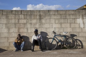 MONTESANO, ITALY – NOVEMBER 13: Migrants are seen outside Hotel Rendez-Vous where about 40 migrants are hosted in Puglia, Southern Italy on November 13, 2016.