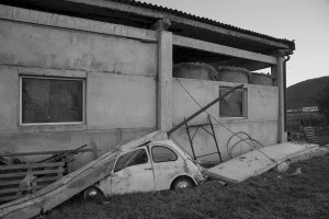 NORCIA, ITALY, NOVEMBER 1: A damaged car is seen near a farm in Norcia, Italy, on November 1, 2016. A 6.5 magnitude earthquake hit central Italy on October 30, 2016.