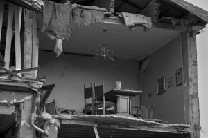 NORCIA, ITALY, NOVEMBER 1: Detail of a building partially collapsed in Norcia, Italy, on November 1, 2016. A 6.5 magnitude earthquake hit central Italy on October 30, 2016.