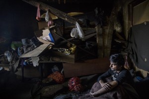 A migrant is seen inside an abandoned warehouse in Belgrade, Serbia on February 6, 2017. Hundreds of migrants have been sleeping in freezing conditions in downtown Belgrade looking for ways to cross the heavily guarded EU borders.