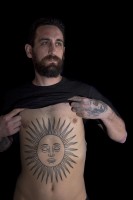 Tattoo artist Nicolas Nunez from Argentina is portrayed during the International Tattoo Fest in Naples, Italy on May 13, 2017. Tattooing fashion has exploded forcefully, thanks to television, social network and numerous tattoo festival organized worldwide.