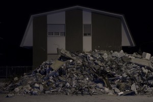 A collapsed building is seen almost one year after the earthquake in the village of Amatrice, central Italy on August 2, 2017. Italy was struck by a powerful 6.2 magnitude earthquake in the night of August 24, 2016 which has killed at least 297 people and devastated dozens of houses in the Lazio village of Amatrice and other Amatrice fractions.