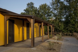 The new houses built after the earthquake of almost one year ago in the village of Retrosi, central Italy on August 2, 2017. Italy was struck by a powerful 6.2 magnitude earthquake in the night of August 24, 2016 which has killed at least 297 people and devastated dozens of houses in the Lazio village of Amatrice and other Amatrice fractions.