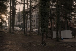 An abandoned building where migrants, mostly coming from Pakistan and Afghanistan, take refuge in the outskirts of the Bosnian city of Bihac, Bosnia and Herzegovina on December 1, 2018.