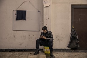 A migrant is seen inside a reception center in Velika Kladusa, Bosnia and Herzegovina on November 30, 2018.