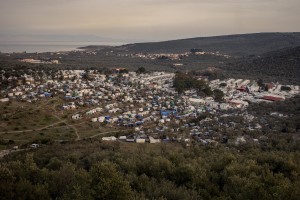 A general view of the Moria refugee camp on the island of Lesbos in Greece on February 19, 2020. About 20000 migrants and asylum seekers – mostly coming from Afghanistan and Syria – live in the official Moria camp and in the olive grove that is located nearby.