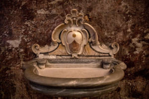 A font emptied to avoid any contagion inside the “Carmine” church on the fifth day of unprecedented lockdown across of all Italy imposed to slow the spread of coronavirus in Naples, Southern Italy on March 14, 2020.