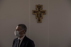 A portrait of Alessandro Triboldi, general director of the “Poliambulanza Foundation” hospital in Brescia, Italy on April 9, 2020. “Poliambulanza Foundation” is a non-profit multispecialist private hospital, affiliated with the National Health Service.