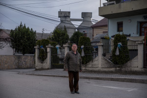 Bosko, 74 years old is portrayed in front of the “Usje” cement factory where his home is located in Skopje, North Macedonia on March 2, 2020. According to green activists “Usje” cement factory uses waste as fuel during its production cycle. One of the main causes of air pollution in Skopje are the industries, in general older than in the rest of Europe. As reported on the website republika.mk the company confirmed that it is using petroleum coke and former employees have recently claimed that it was also burning old car tires brought in from Greece. The area around “Usje” cement factory has some of the worst levels of air pollution in Skopje.