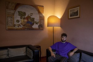 A portrait of Sergio Cafora, 23 years old and manager of the Toledo hotel in Naples, Italy on July 9, 2020. The Toledo hotel located in the heart of the “Quartieri Spagnoli”, welcomed the last customer on March 10,2020 and then remained closed for three months due to the restrictive measures imposed by the Italian government to reduce the spread of the coronavirus. The tourism sector remains among those most affected by the pandemic.