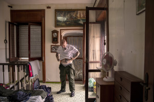 The porn actor Guzman is seen during the film shooting of “Top gun” porn parody realized by Napolsex production in Ischia island, Southern Italy on July 25, 2021.