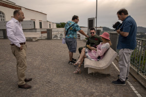 Backstage scenes of “Top gun” movie porn parody realized by Napolsex production in Ischia island, Southern Italy on July 26, 2021.