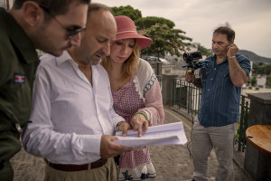 Backstage scenes of “Top gun” movie porn parody realized by Napolsex production in Ischia island, Southern Italy on July 26, 2021.