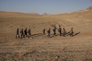 Afghan refugees walk in a valley outside the city of Van, Turkey on October 23, 2021. Since the Taliban took power in Afghanistan, thousands of people have been leaving the country and many of them have tried to get to Turkey via Iran.