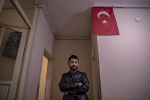 Abdul, 40 years old from Takhar province, Afghanistan is seen inside the house where he lives with his wife and children in Van, Turkey on October 25, 2021. Abdul arrived in Turkey for about two months paying 7200 dollars for the entire family.