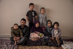 A portrait of Abdul’s family in Van, Turkey on October 25, 2021. Abdul arrived in Turkey for about two months paying 7200 dollars for the entire family.
