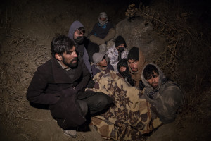 Afghan refugees are seen in a valley outside the city of Van, Turkey on October 25, 2021. They often sleep outdoors and sometimes use tunnel for temporary shelter on their way to Van or other Turkish cities.