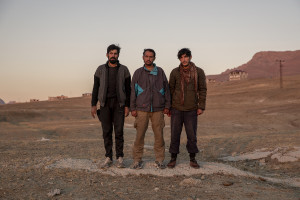 Torualay, 33 years old (left), Rashed, 25 years old (center) and Najeb Ahmmad Rahimi, 25 years old (right) from Afghanistan are portrayed in a valley outside the city of Van, Turkey on October 23, 2021. When the Taliban took power in Afghanistan,Torualay, Rashed and Najeb Ahmmad Rahimi left the country as they worked for the Afghan army and their lives were in serious danger. Torualay claims he killed 45 Taliban while working for the Afghan army.