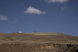 A general view of the wall that separates Turkey from Iran in Somkaya, Turkey on October 23, 2021. Turkey is building a wall at the Iranian border to block the massive influx of refugees fleeing Afghanistan since the fall of Kabul.