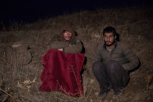 Afghan refugees are seen in a valley outside the city of Van, Turkey on October 25, 2021. They often sleep outdoors and sometimes use tunnel for temporary shelter on their way to Van or other Turkish cities.