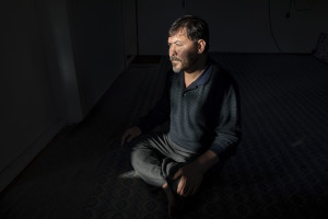 Rasul, 50 years old from Kabul, Afghanistan is portrayed inside the house where he has lived for almost two months in Van, Turkey on October 21, 2021. Rasul paid around 800 dollars for his trip from Afghanistan to Turkey. Before being able to enter Turkey in early September, Rasul says he was intercepted and sent back to Iran twice by the Turkish police.