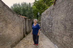 Nicoletta Damato, 78 years old is portrayed in Cuccaro Vetere, Southern Italy on October 1, 2021. Cuccaro Vetere is a small village of just over five hundred inhabitants in the Salerno area considered “blue zone”, that is one of those places where people live longer than the average.