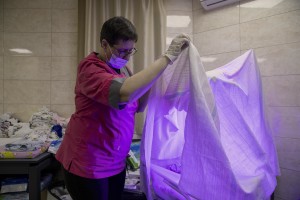 Nurses look after surrogate-born babies inside a special shelter owned by BioTexCom clinic in a residential basement, as Russia’s invasion continues, on the outskirts of Kyiv, Ukraine on March 19, 2022.