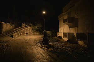 A road flooded with mud is seen following a landslide on the Italian holiday island of Ischia, Southern Italy on November 26, 2022.