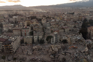 An aereial view of Hatay, Turkey on February 15, 2023. On February 6, 2023 a powerful earthquake measuring 7.8 struck southern Turkey killing more than 50,000 people.